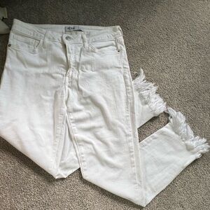 Just Black White Frayed Jeans